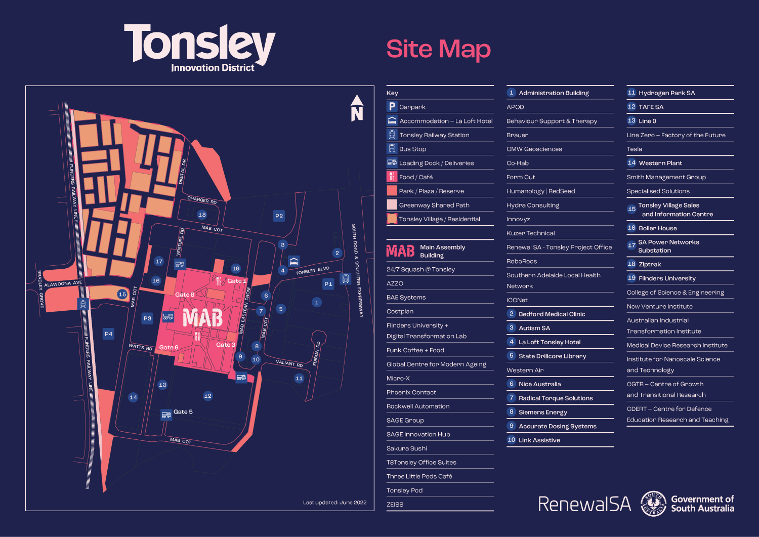 Tonsley Innovation District Map